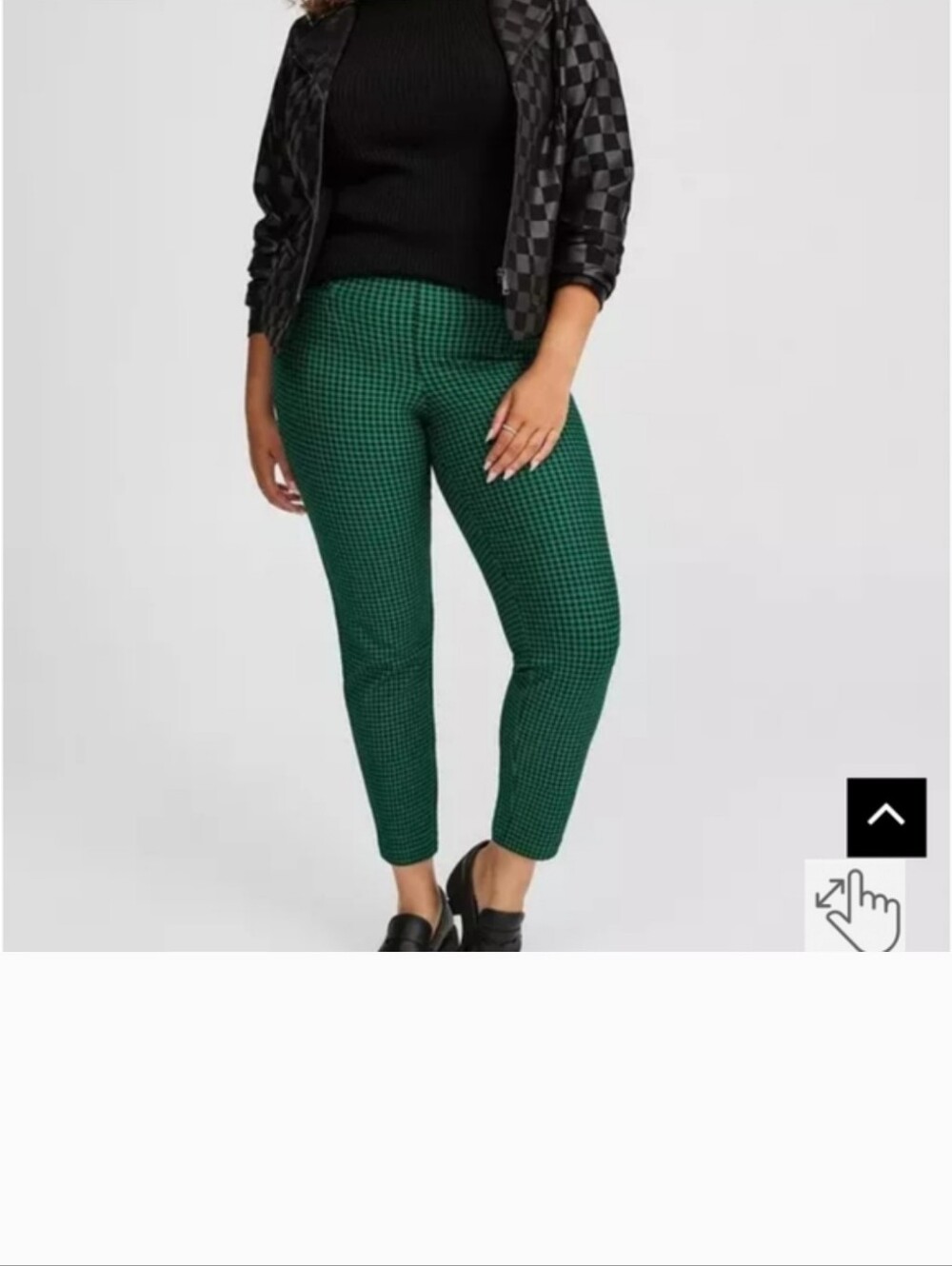 Green and Black Houndstooth slim ponte pants Torrid Size 3